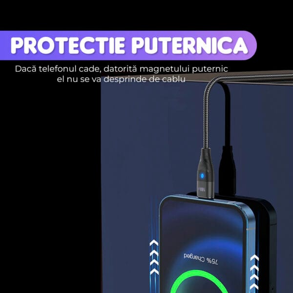 Cablu de date si Incarcare Rapida, Timebox 6 in 1, QC 3.0, 100W, Magnetic, USB, Type C, Tip Lightning, Micro-USB, 2m, Negru 5 - Timebox 1704466223 5 - Timebox