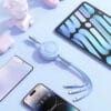 1704479085 Cablu de date 3 in 1 Retractabil Fast Charge Type C Lightning USB Micro USB 1.2m iPhone Samsung Huawei Xiaomi Airpods MacBook 9 - Timebox