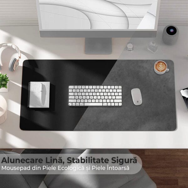 1704637196 mousepad gaming xxl office tastatura tavita mouse negru gri 0 - Timebox