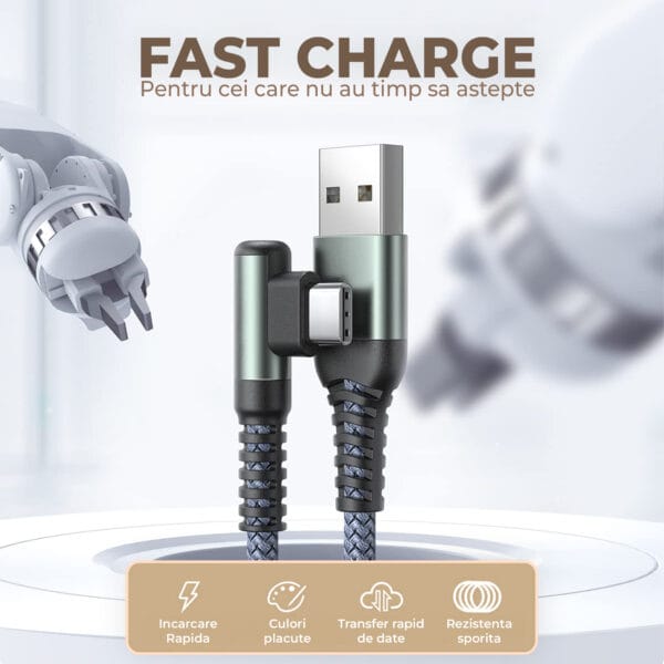 1706945108 cablu de date si incarcare rapida fast charge usb usb c type c nylon iphone samsung huawei macbook apple 2 - Timebox