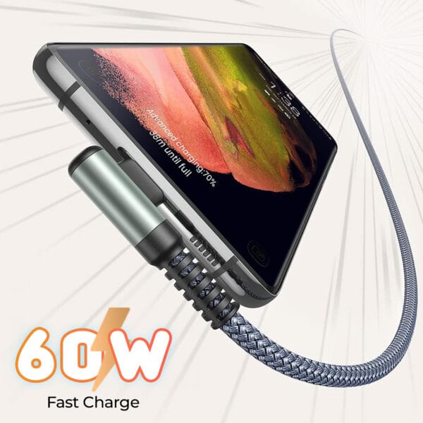 1706948621 cablu de date si incarcare rapida fast charge 60w usb c type c nylon iphone samsung huawei macbook apple 3 - Timebox