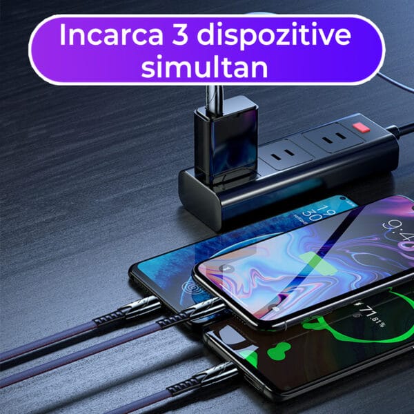 1707137215 cablu de date si incarcare rapida 3 in 1 100w type c iphone apple android usb micro 9 1 - Timebox