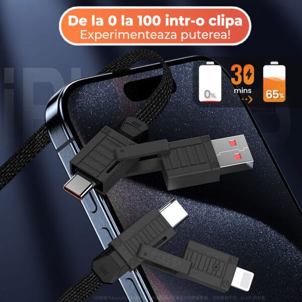 1707146108 Cablu de date si Incarcare Rapida 4 in 1 Fast Charge 65W 1.5m USB Lightning Type C iPhone Huawei Macbook Xiaomi Laptop 8 1 - Timebox