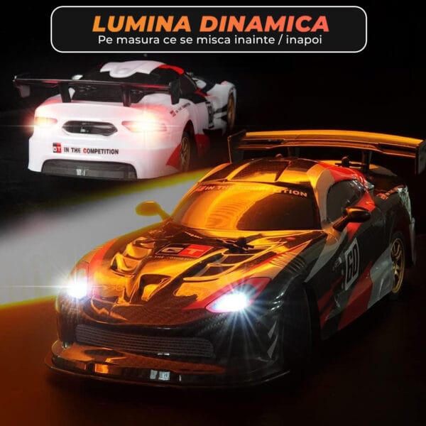 1709821155 Masina cu telecomanda RC PENTRU COPII Timebox Drift car 40kmh lumini LED cauciucuri interschimbabile 3 - Timebox