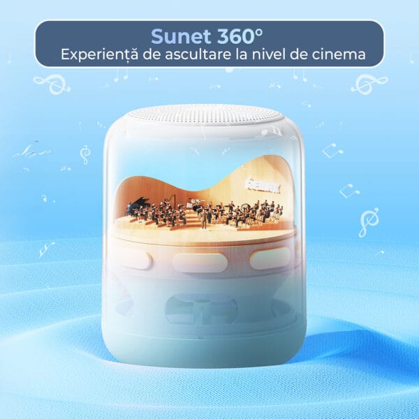 1710062445 Boxa portabila cu lumini RGB Bluetooth Sunet surround 360 1200mah Waterproof cu inel de prindere 4 - Timebox