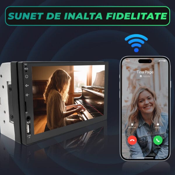 1710765413 MP5 Player 7023 Ecran HD 7inch Comenzi Volan Telecomanda MirrorLink Bluetooth 4.2 3 - Timebox