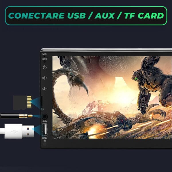 1710765413 MP5 Player 7023 Ecran HD 7inch Comenzi Volan Telecomanda MirrorLink Bluetooth 4.2 5 - Timebox