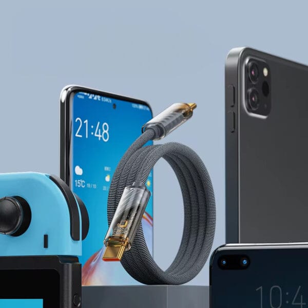 1711352783 cablu de date si incarcare rapida fast charge 100w usb c type c nylon iphone airpods watch macbook apple 6 - Timebox
