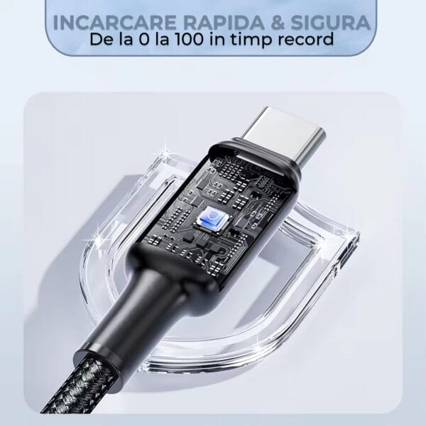 1711353338 cablu de date si incarcare rapida fast charge 100w usb c type c nylon iphone airpods watch macbook apple 5 - Timebox