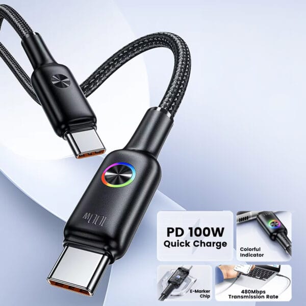 1711353338 cablu de date si incarcare rapida fast charge 100w usb c type c nylon iphone airpods watch macbook apple 8 - Timebox