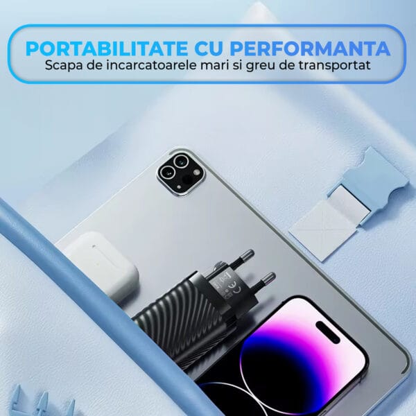 1711357377 Incarcator Retea universal 3 Porturi 65W Fast Charge 1 x USB 2 x Type C Laptop iPhone Huawei Samsung 4 - Timebox