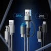 1713333413 Cablu de incarcare 3 in 1 si transfer de date Fast Charge 65W USB C Type C Lightning iphone 15 Android Samsung Huawei Macbook Xiaomi 7 - Timebox
