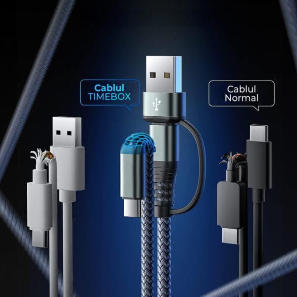 1713333413 Cablu de incarcare 3 in 1 si transfer de date Fast Charge 65W USB C Type C Lightning iphone 15 Android Samsung Huawei Macbook Xiaomi 7 - Timebox