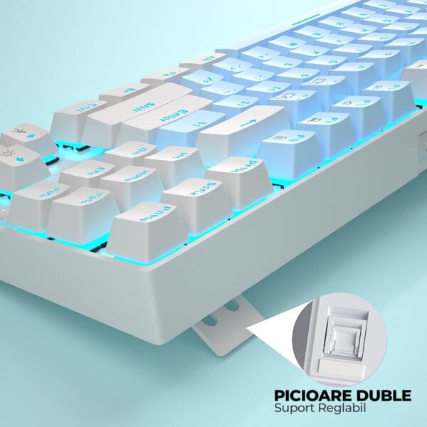 Tastatura Mecanica Gaming MageGee, 75%, iluminare LED, 87 taste TKL, cu fir, Blue Switch, Alb Albastru 6 - Timebox 1713856326 Tastatura Mecanica Gaming Timebox 75� iluminare LED 87 taste TKL cu fir Blue Switch Alb Albastru 6 - Timebox