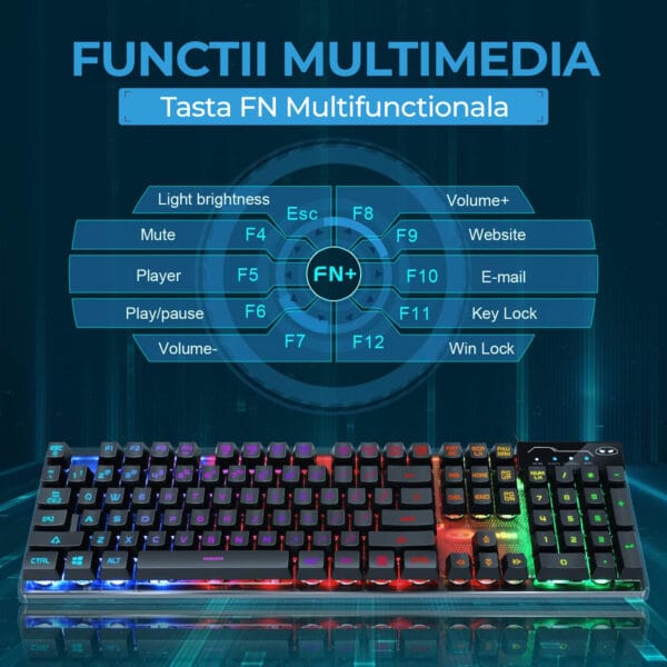 1713858793 Kit Tastatura Mouse Gaming Timebox RGB 104 tastecu fir 7 culori si moduri de iluminare Design Ergonomic Baza metalica Negru 4 1 - Timebox