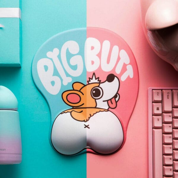 1713861794 Mousepad ergonomic spuma cu memorie pentru sustinere incheietura mana cu Wrist Rest mouse Baza anti derapanta Stil Catel Corgi 2 1 - Timebox