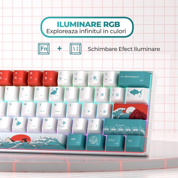 Tastatura Mecanica Gaming Timebox, 75%,Wireless, 2.4G, Bluetooth, iluminare RGB, 84 taste PBT Dye-sub, cu cablu Type-C, Silver Swtich, Hot-swappable, Portabila, Coral 5 - Timebox 1714065925 Tastatura Mecanica Gaming Timebox 60Wireless 2.4G Bluetooth iluminare RGB 61 taste PBT Dye sub cu cablu Type C Silver Swtich Hot swappable Portabila Coral 5 - Timebox