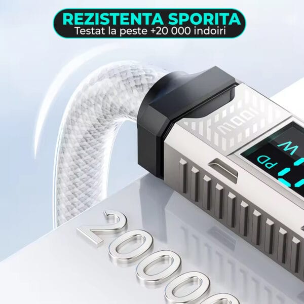 1716741167 cablu de date si incarcare rapida fast charge 100w usb c type c nylon iphone 15led samsung huawei 3 - Timebox