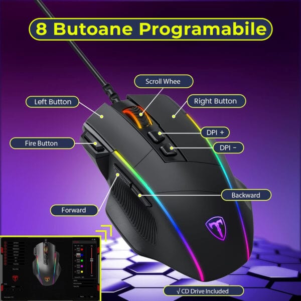 1716892328 Mouse gaming cu fir USB RGB Led Butoane Programabile Design ergonomic 5 2 - Timebox