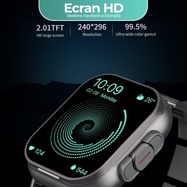 1719214552 Ceas smartwatch cu casti bluetooth incorporate monitorizare activitati fizice ritm cardiac tensiune arteriala pedometru calorii compatibilitate universala 15 1 - Timebox