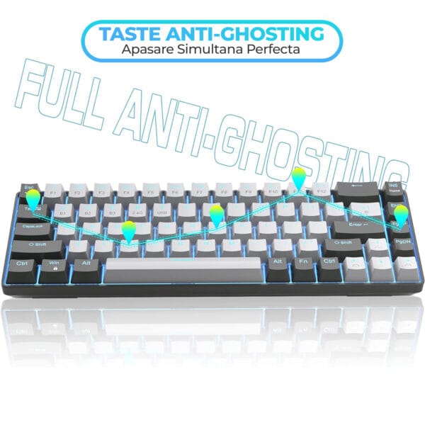 1720114339 Tastatura Mecanica Gaming Timebox 60 iluminare RGB 68 taste PBT Pudding cu cablu Type C blue swtich 4 1 - Timebox