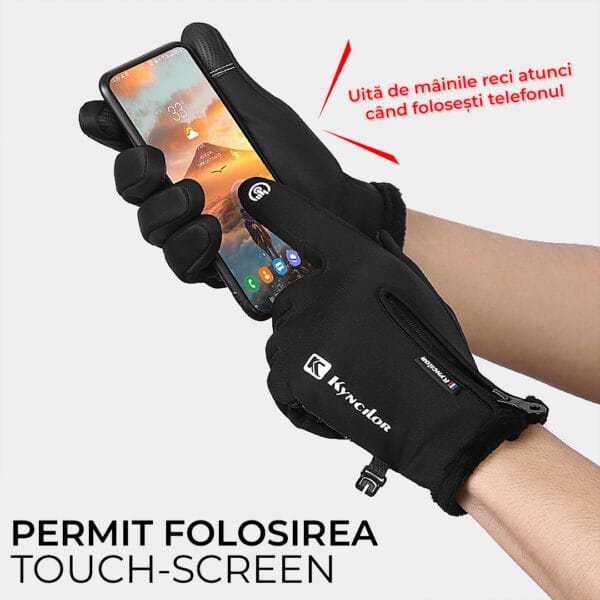 Manusi sport, compatibile ecran telefon, rezistente la vant, aderenta pentru ski, ciclism, culoare negru, Unisex, marime S 2 - Timebox 36685819 - Timebox