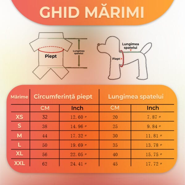 Haina pentru caine, tip Hanorac animale de companie, model Morcov - marimea M, 44x30 cm 4 - Timebox 37633715 - Timebox