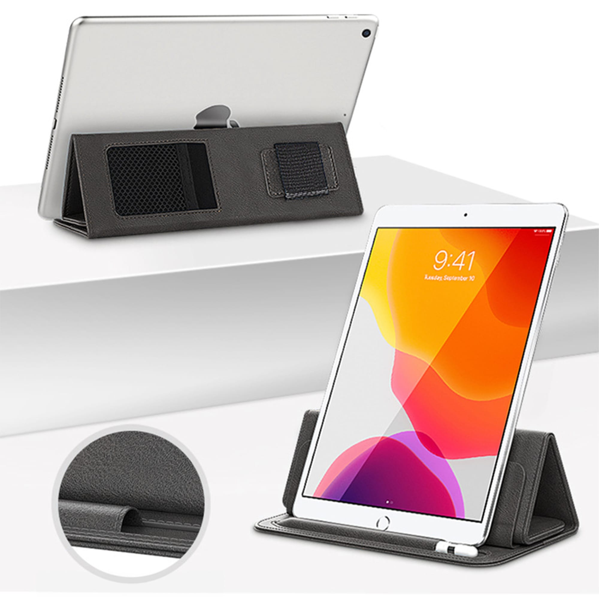 Husa pentru iPad Pro 12.9", Timebox, din piele ecologica, cu suport pentru pix, Negru 7 - Timebox 44414980 - Timebox