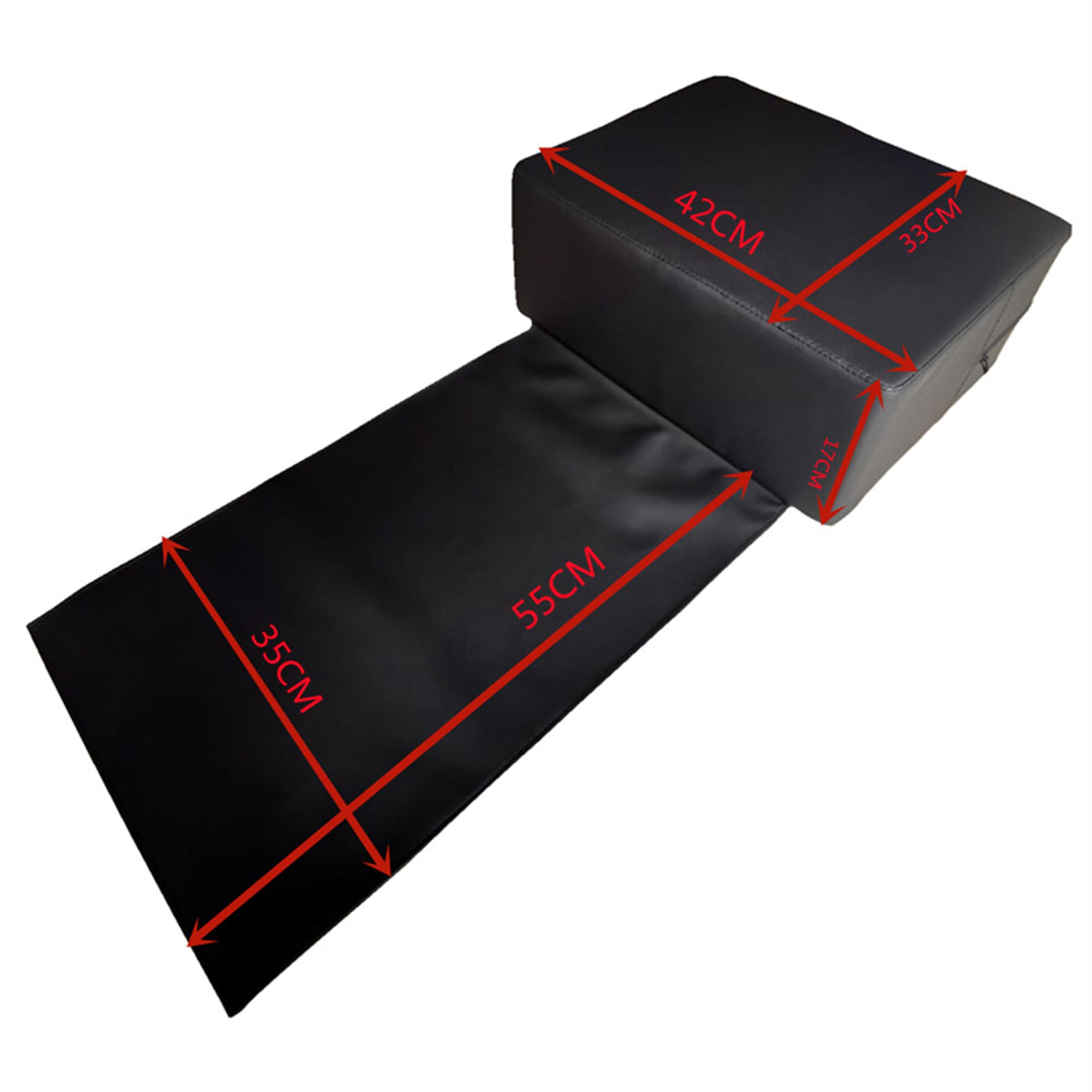 Perna de inaltare Timebox, pentru scaun de frizerie, din piele ecologica, si spuma cu memorie 42 x 33 x 17 cm, Negru 6 - Timebox 45324492 2 - Timebox
