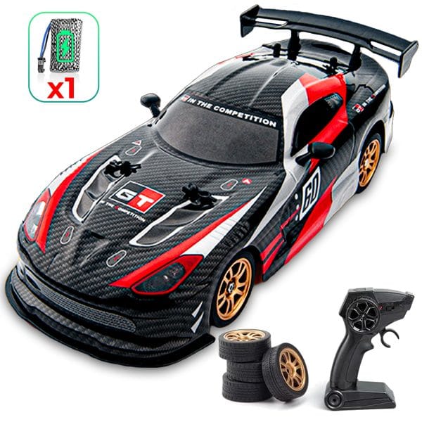Masina cu telecomanda RC PENTRU COPII Timebox Drift car 40kmh lumini LED cauciucuri interschimbabile 0 - Timebox