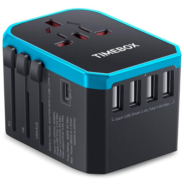 incarcator universal fast charge uk usa eu priza adaptor type c usb 4 porturi rose gold 6 - Timebox