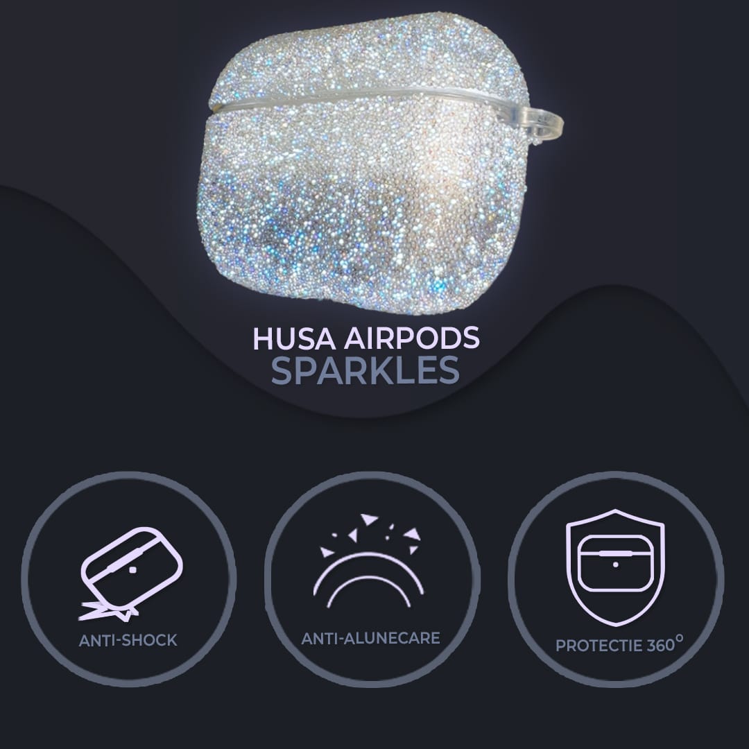 Husa de protectie pentru Apple Airpods Pro, rezistenta la socuri si anti-zgarieturi - Sparkles, Negru 3 - Timebox res 4e523f95cd998fb6eab4732c91b1d911 - Timebox