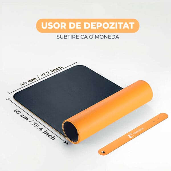 Mapa de birou XXL, Timebox, 80 x 40 cm, Cu 2 fete din Piele Ecologica, impermeabil pentru protectie masa office, Galben/Albastru 6 - Timebox 45459192 - Timebox