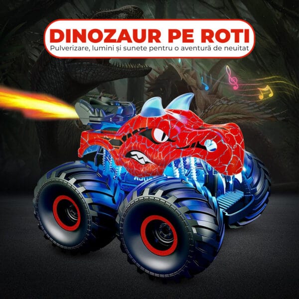 Masina cu telecomanda RC Monster Truck 4x4 lumini LED Pulverizare Rotire 360 pentru copii 2 2 - Timebox