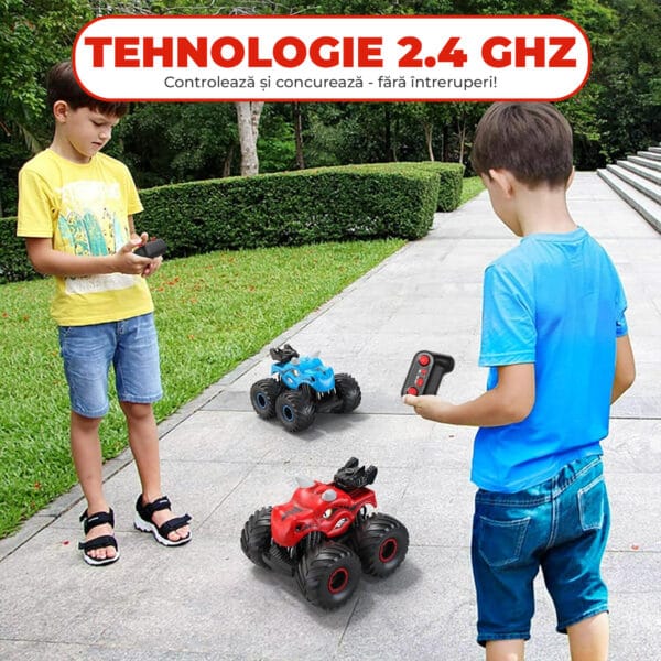 Masina cu telecomanda RC Monster Truck 4x4 lumini LED Pulverizare Rotire 360 pentru copii 4 2 - Timebox