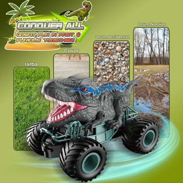Masina cu telecomanda RC Monster Truck 4x4 lumini LED Pulverizare Rotire 360 pentru copii 4 3 - Timebox