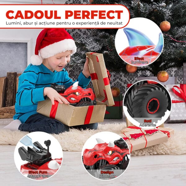 Masina cu telecomanda RC Monster Truck 4x4 lumini LED Pulverizare Rotire 360 pentru copii 5 2 - Timebox