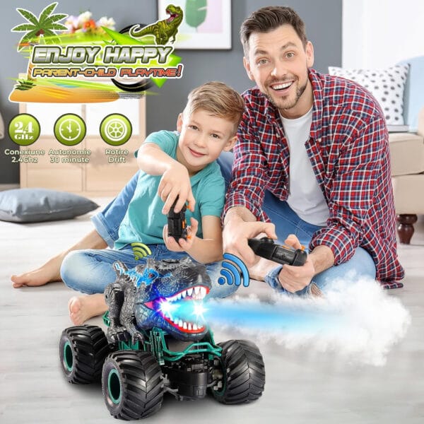 Masina cu telecomanda RC Monster Truck 4x4 lumini LED Pulverizare Rotire 360 pentru copii 5 3 - Timebox