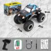 Masina cu telecomanda RC Monster Truck 4x4 lumini LED Pulverizare Rotire 360 pentru copii 7 - Timebox