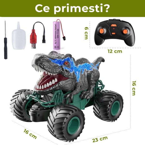 Masina cu telecomanda RC Monster Truck 4x4 lumini LED Pulverizare Rotire 360 pentru copii 7 2 - Timebox