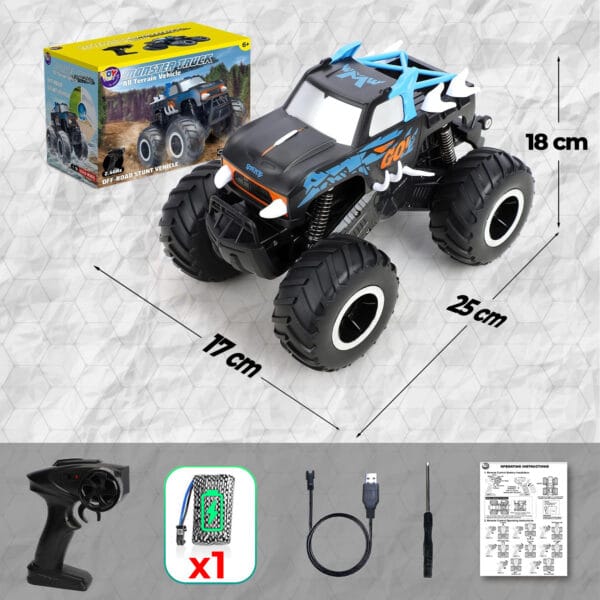 Masina cu telecomanda RC Monster Truck 4x4 lumini LED Pulverizare Rotire 360 pentru copii 7 - Timebox