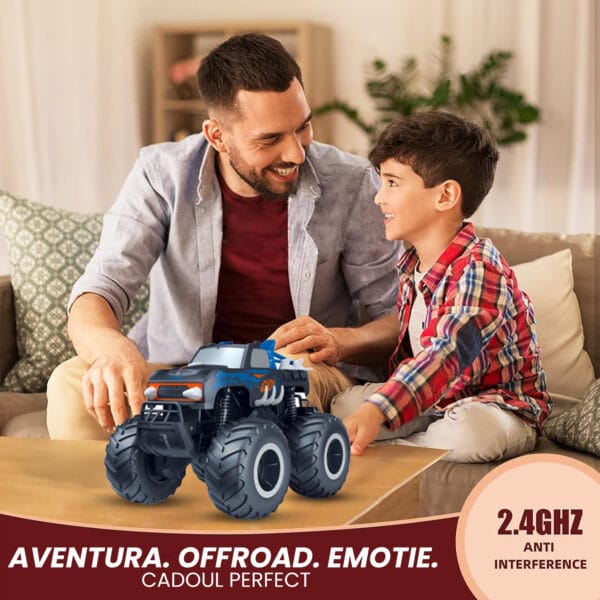 Masina cu telecomanda RC Monster Truck 4x4 lumini LED Pulverizare Rotire 360 pentru copii 8 - Timebox
