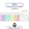 Tastatura Mecanica Gaming Timebox, 60%, iluminare RGB, 68 taste PBT Pudding, cu cablu Type-C, Red Swtich, Portabila, Alb – 2 Tastatura Mecanica Gaming Timebox 60 iluminare RGB 68 taste PBT Pudding cu cablu Type C Red Swtich Portabila Alb 2 - Timebox