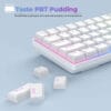 Tastatura Mecanica Gaming Timebox, 60%, iluminare RGB, 68 taste PBT Pudding, cu cablu Type-C, Red Swtich, Portabila, Alb – 4 Tastatura Mecanica Gaming Timebox 60 iluminare RGB 68 taste PBT Pudding cu cablu Type C Red Swtich Portabila Alb 4 - Timebox