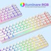 Tastatura Mecanica Gaming Timebox, 60%, iluminare RGB, 68 taste PBT Pudding, cu cablu Type-C, Red Swtich, Portabila, Alb – 5 Tastatura Mecanica Gaming Timebox 60 iluminare RGB 68 taste PBT Pudding cu cablu Type C Red Swtich Portabila Alb 5 - Timebox