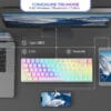 Tastatura Mecanica Gaming Timebox, 60%, iluminare RGB, 68 taste PBT Pudding, cu cablu Type-C, Red Swtich, Portabila, Alb – 9 Tastatura Mecanica Gaming Timebox 60 iluminare RGB 68 taste PBT Pudding cu cablu Type C Red Swtich Portabila Alb 9 - Timebox