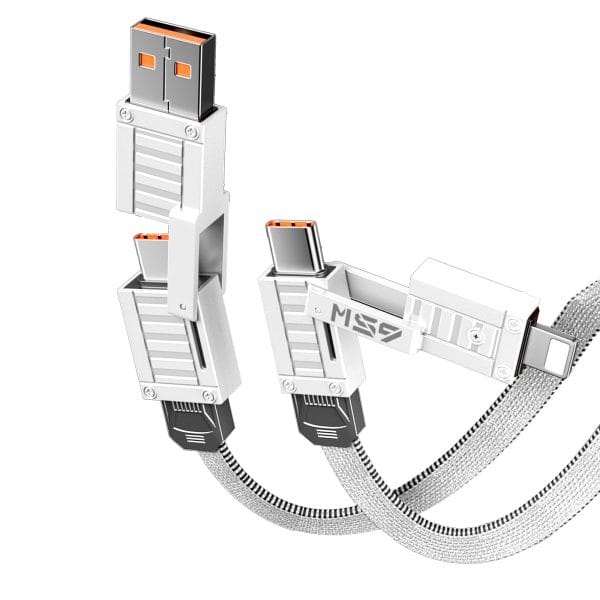 Cablu de date si Incarcare Rapida 4 in 1 Fast Charge 65W 1.5m USB Lightning Type C iPhone Huawei Macbook Xiaomi Laptop 3 - Timebox