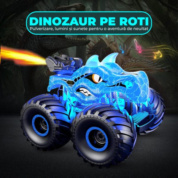 Masina cu telecomanda RC Monster Truck 4x4 lumini LED Pulverizare Rotire 360 pentru copii 15 - Timebox