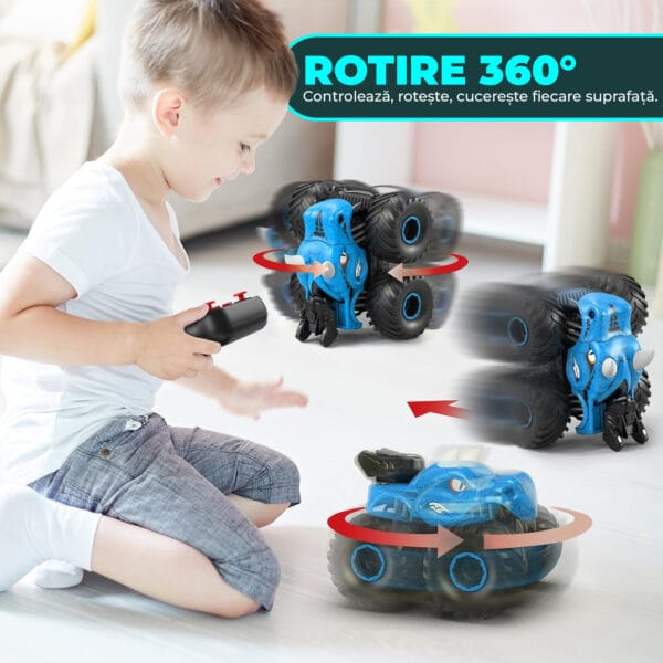 Masina cu telecomanda RC Monster Truck 4x4 lumini LED Pulverizare Rotire 360 pentru copii 16 - Timebox
