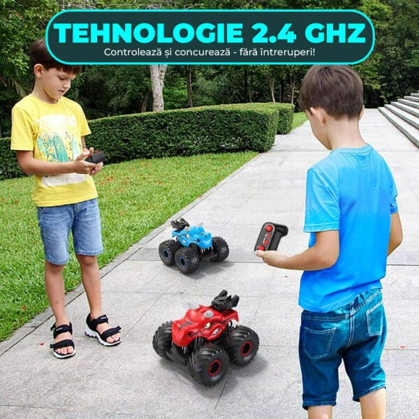 Masina cu telecomanda RC Monster Truck 4x4 lumini LED Pulverizare Rotire 360 pentru copii 17 - Timebox